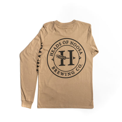 Long Sleeve Logo Tee | Sand - Heads of Noosa Brewing Co.