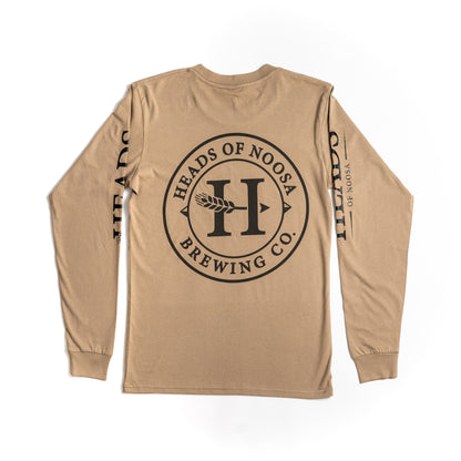 Long Sleeve Logo Tee | Sand - Heads of Noosa Brewing Co.