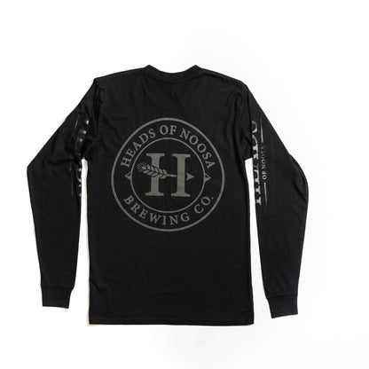 Long Sleeve Logo Tee | Black - Heads of Noosa Brewing Co.