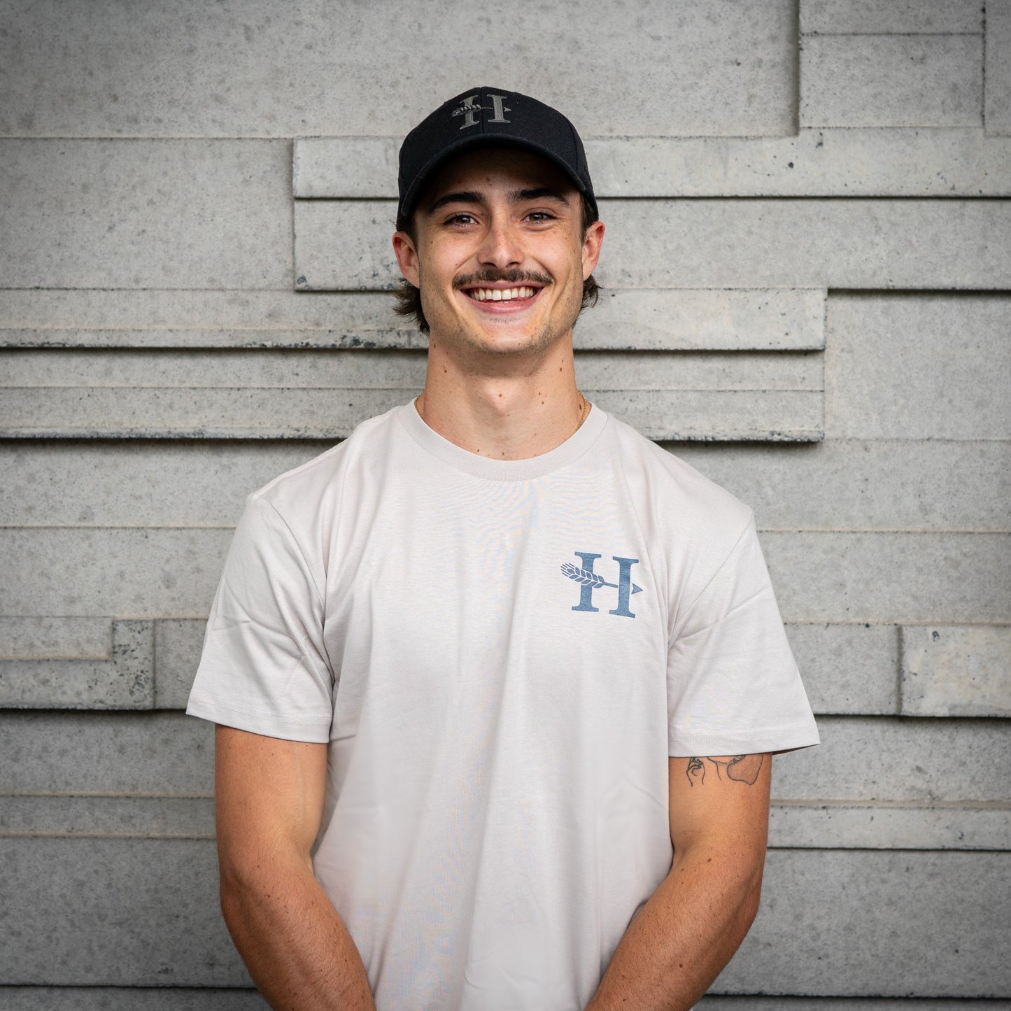 OG Logo Tee | Bone - Blue Charcoal - Heads of Noosa Brewing Co.