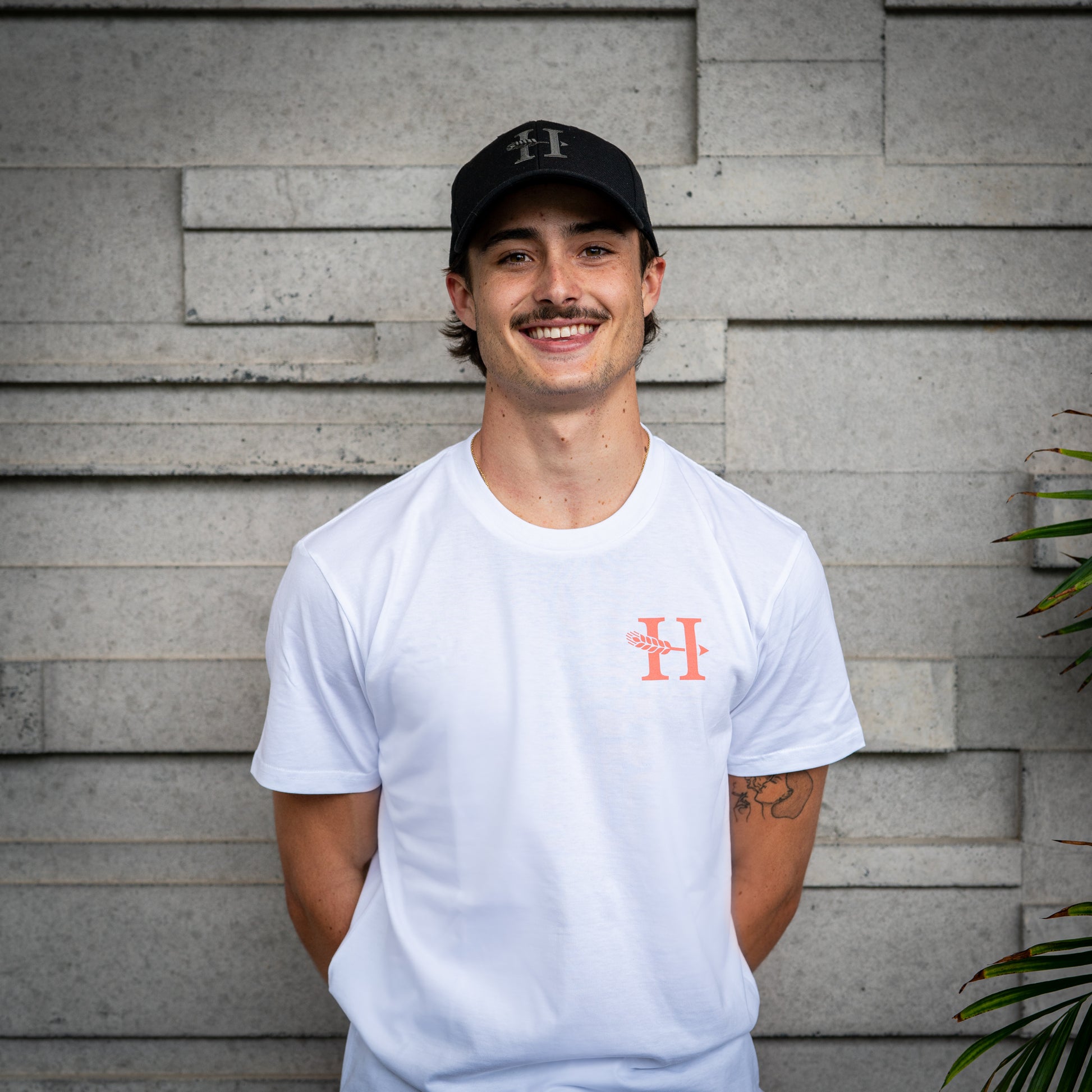 OG Logo Tee | White - Coral/Grey - Heads of Noosa Brewing Co.