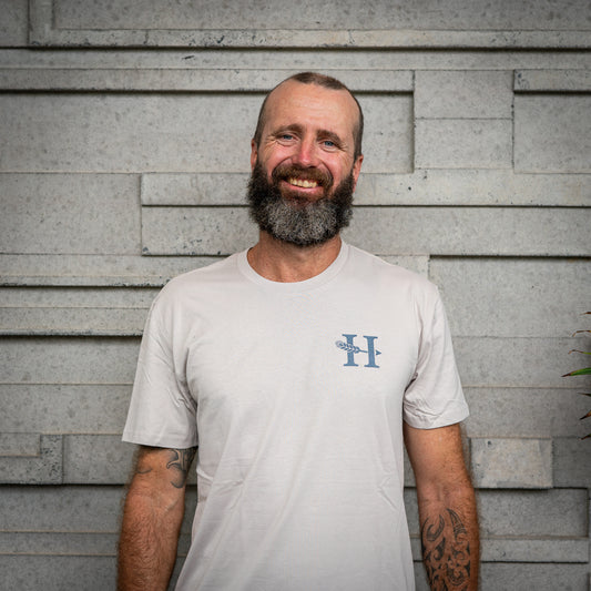 OG Logo Tee | Bone - Blue Charcoal - Heads of Noosa Brewing Co.