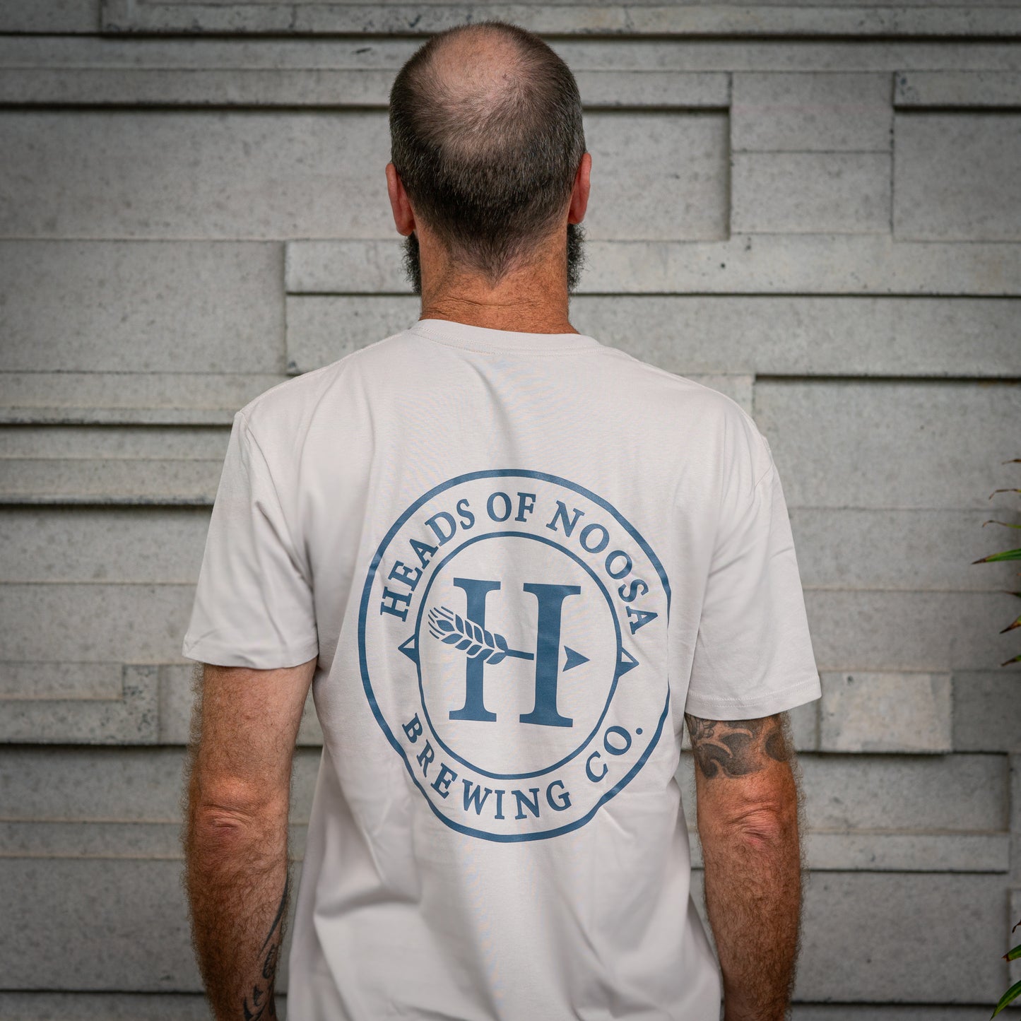 OG Logo Tee | Bone - Blue Charcoal - Heads of Noosa Brewing Co.