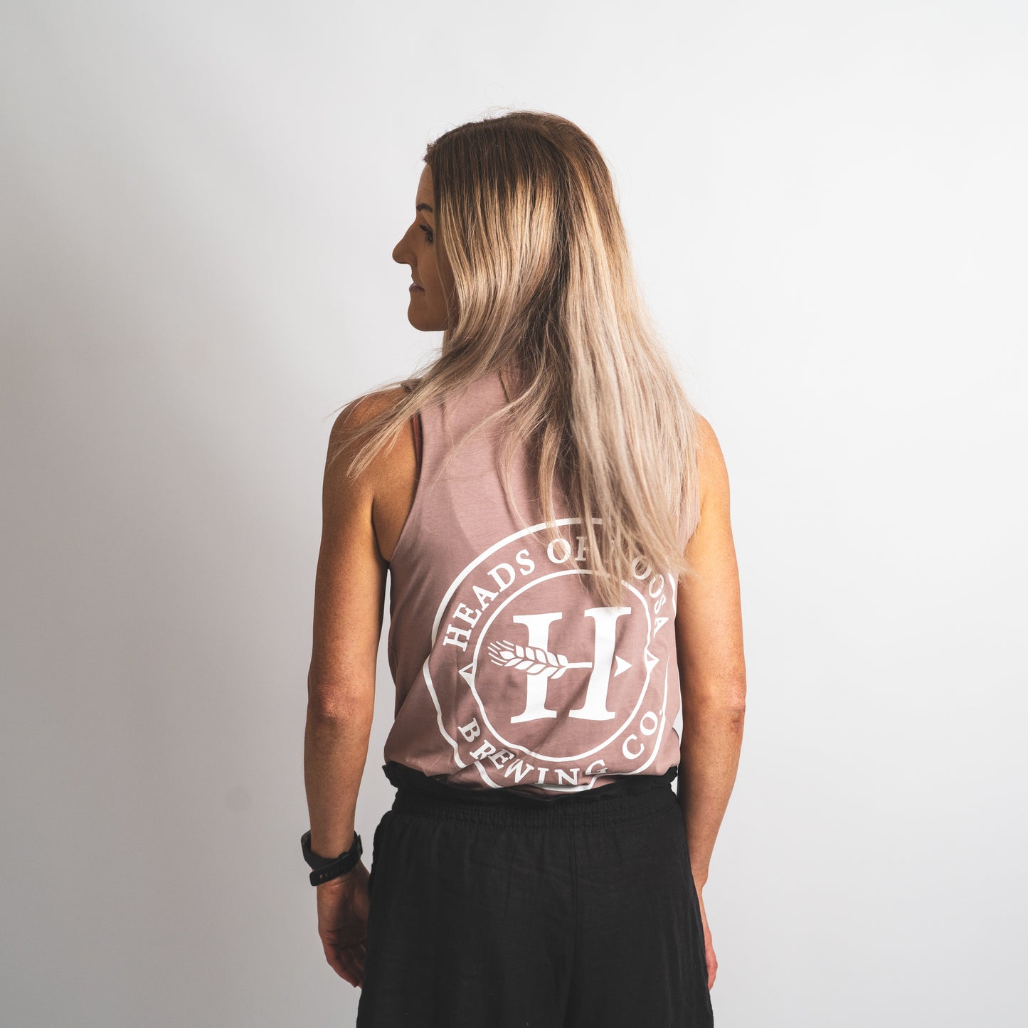 OG Logo Womens Singlet | Hazy Pink - Heads of Noosa Brewing Co.