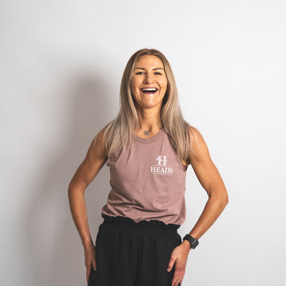 OG Logo Womens Singlet | Hazy Pink - Heads of Noosa Brewing Co.